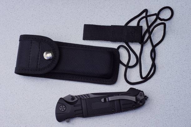istock a set of black folding knife cover and lace 1168044983