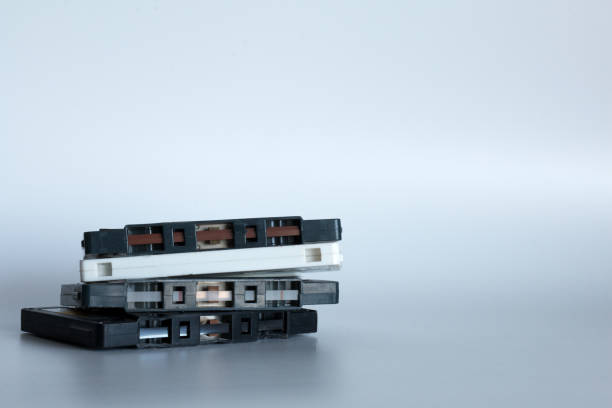 istock Old audio cassettes on a white background 1168052828
