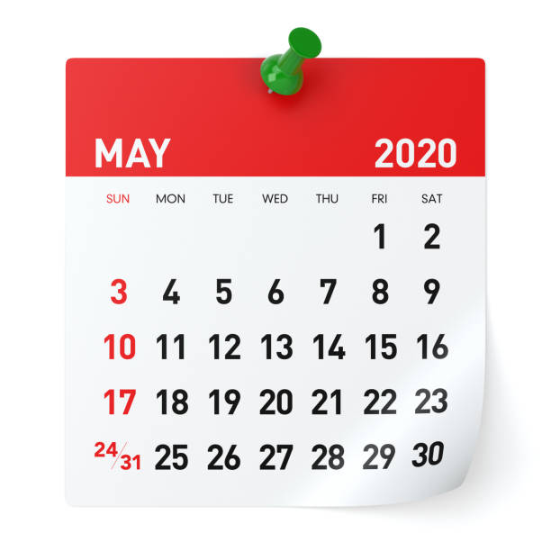 istock May 2020 - Calendar. Isolated on White Background. 3D Illustration 1168053628
