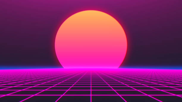 istock Retro Futurism Background 1980s style. 3d illustration 1168053783