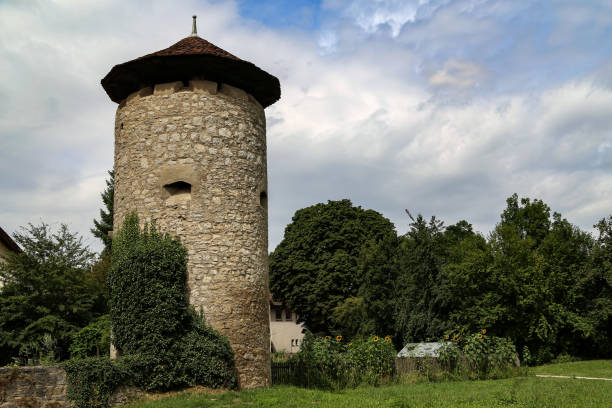 istock The old stone watchtower in the city 1168055417