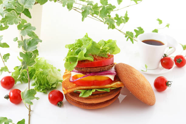 istock Tasty hamburger and a cup of coffee 1168063200