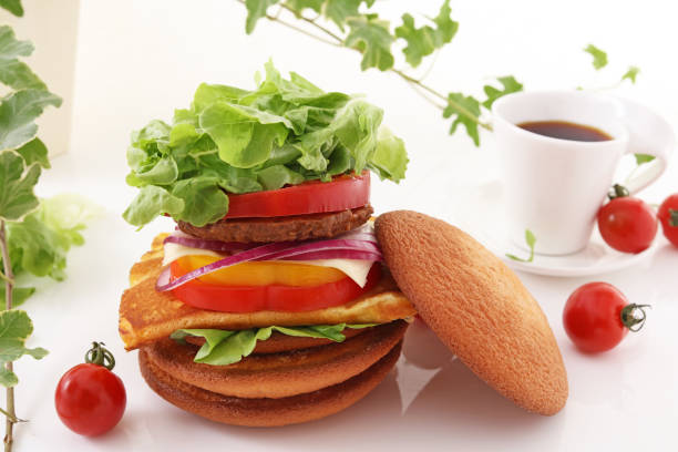 istock Tasty hamburger and a cup of coffee 1168063915