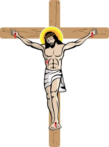 Vector illustration of Jesus on the cross
