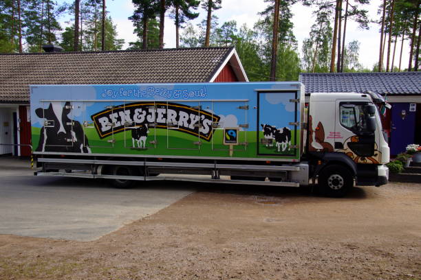 Ben & Jerry's transport truck. stock photo