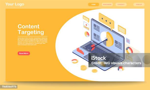 Net Content Target Vector Targeting Content Marketing Web Page Stock Illustration - Download ...