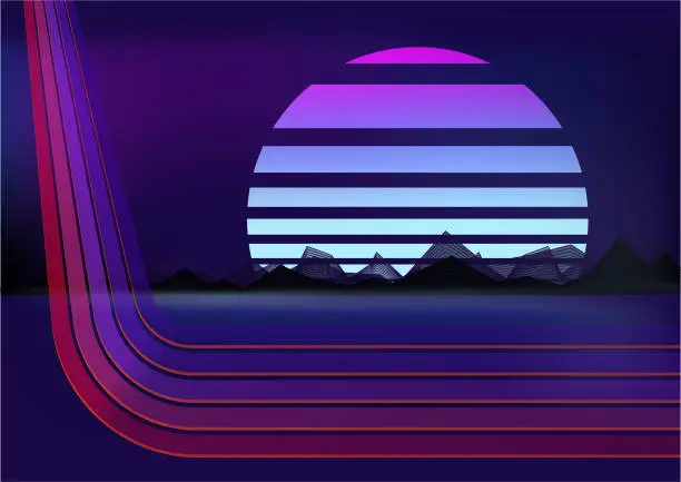 Vector illustration of Retro 80s Background