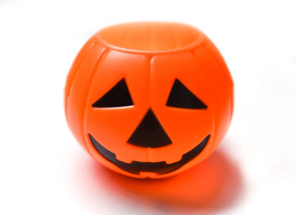 istock Halloween pumpkin lantern isolated on white background - head jack o lantern evil funny faces holiday decorate on halloween background 1168073620