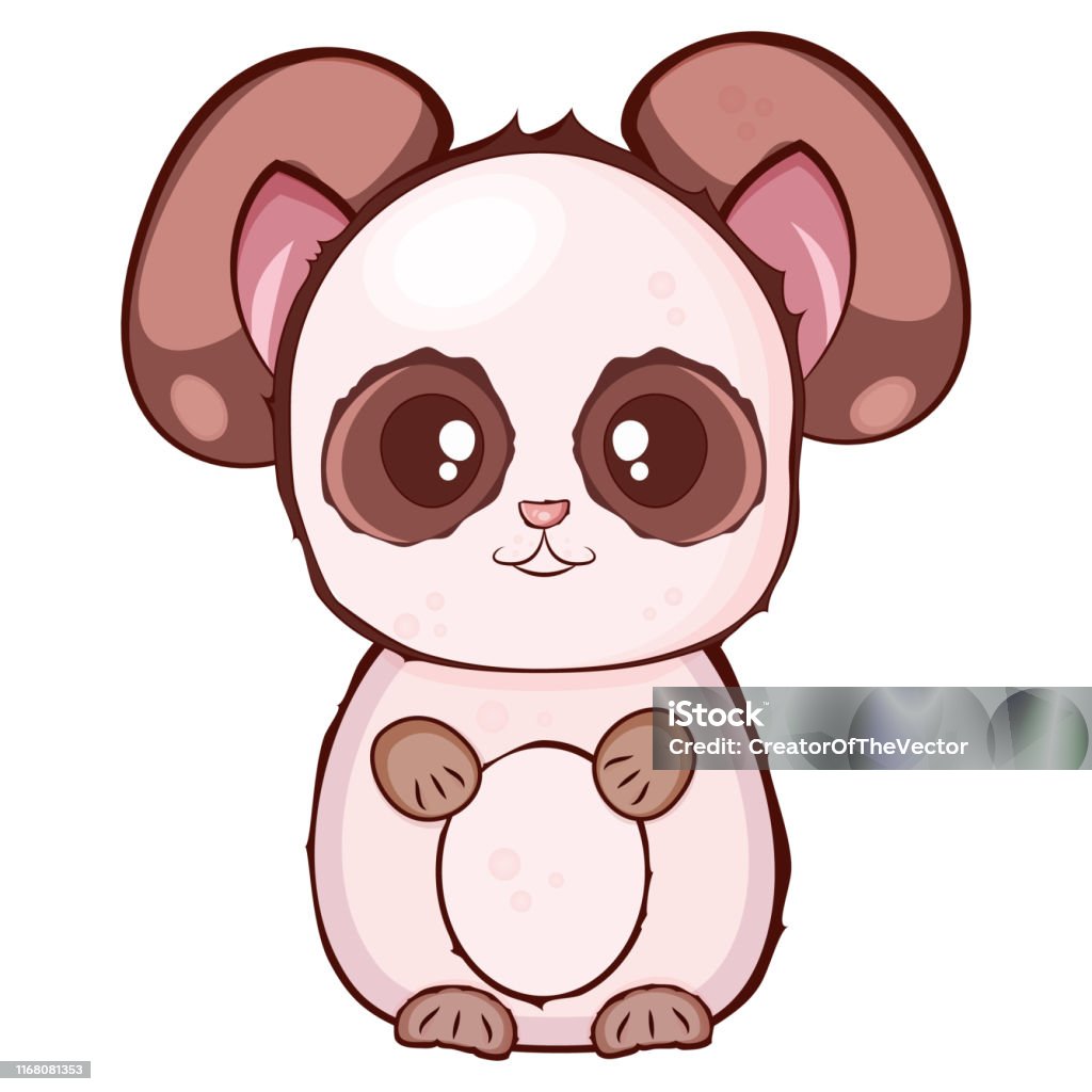Vẽ Vector Gấu Trúc Nâu Với Mõm Màu Be Và Bụng Với Thân Màu Hồng ...