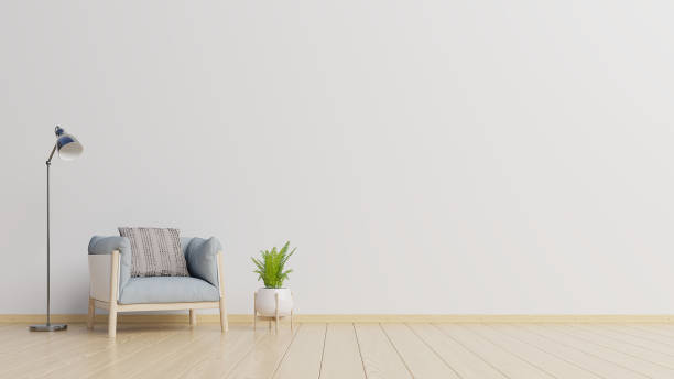 istock The interior has a armchair on empty white wall background. 1168087322