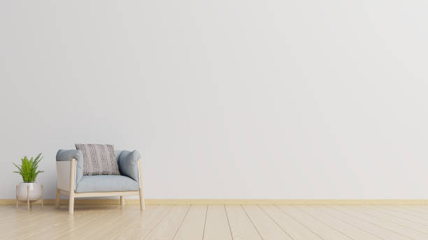 istock The interior has a armchair on empty white wall background 1168087325