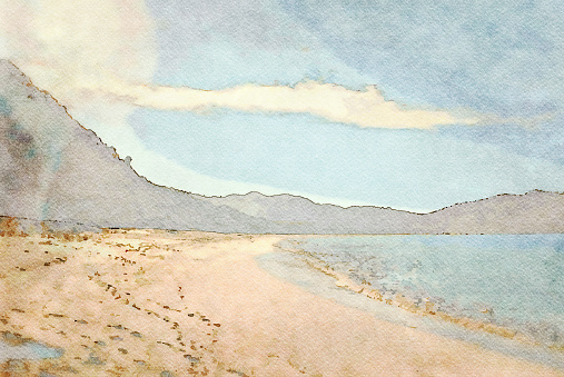 This is my Photographic Image of a Beach Background in a Watercolour Effect. Because sometimes you might want a more illustrative image for an organic look.