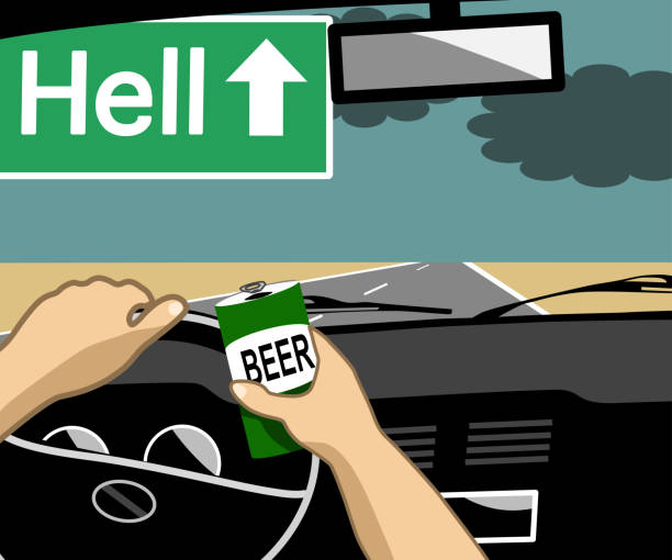 ilustrações de stock, clip art, desenhos animados e ícones de drunk driving can cause accidents and can be fatal. - fatal accident illustrations