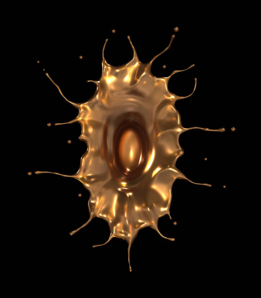 istock Splash of gold Isolated on a black background with clipping path,3d rendering 1168095118