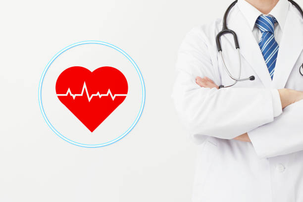 Stethoscope with heart rhythm ECG, heart pulse. 3D rendering  isolated on white background