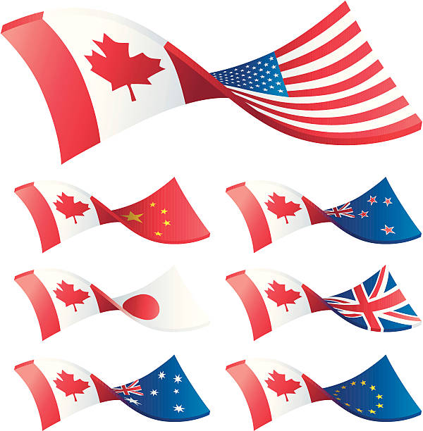 валюта trading пары-канада - canadian flag illustrations stock illustrations