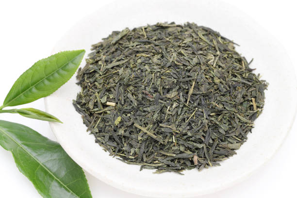 istock Japanese dried tea leaves with green tea leaves 1168103281