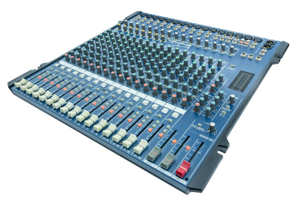 istock Professional mixer console. Audio Mixer console isolated on White Background 1168106570