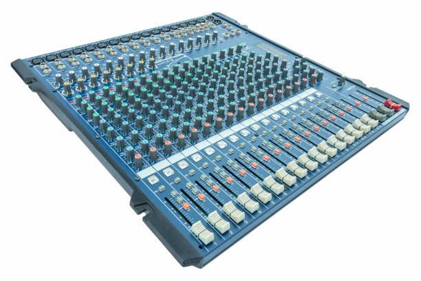 istock Professional mixer console. Audio Mixer console isolated on White Background 1168106571