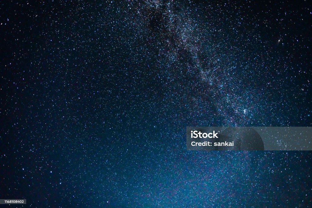 Night Sky with Stars and Milky Way Universe Outer Space Stock Photo