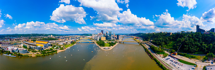 Pittsburgh downtown aerial view