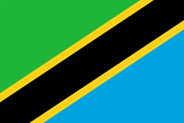 Vector illustration of Vector flag of Tanzania. Eps 10 Vector illustration. Dodoma