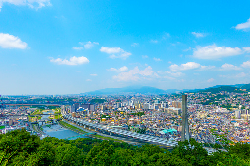 town view at kawanishi Hyogo in Japan