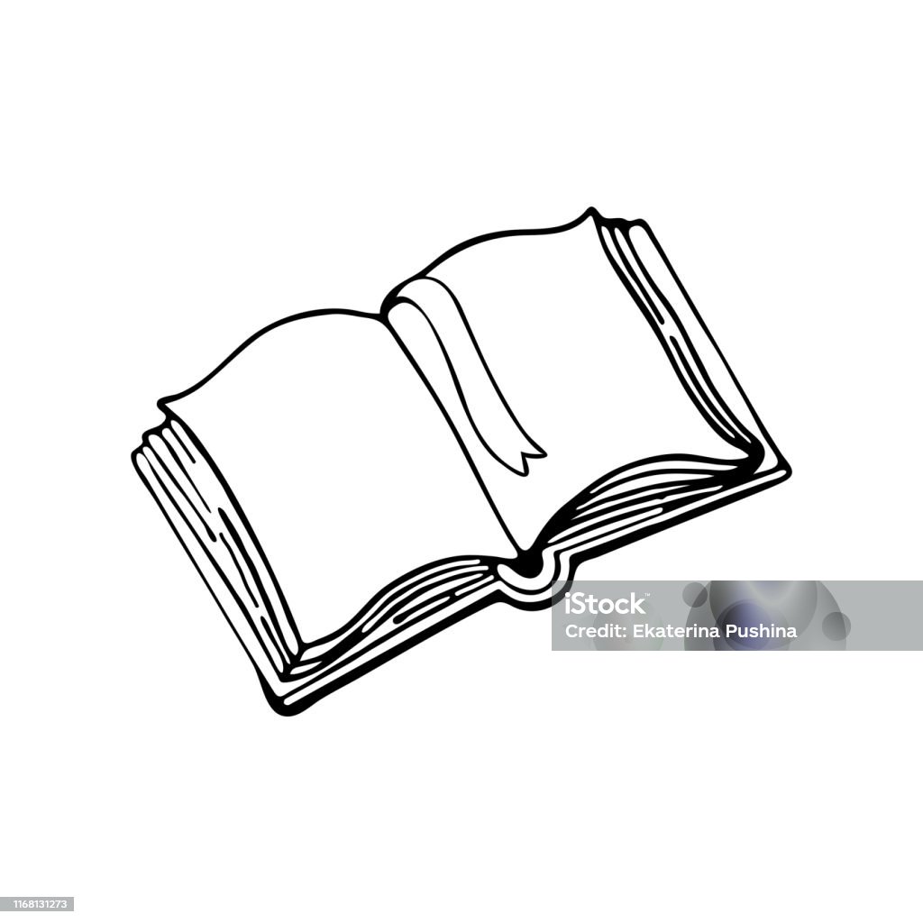 Graphics Scalable Vector Artwork Open Book Clipart - Drawing Of A