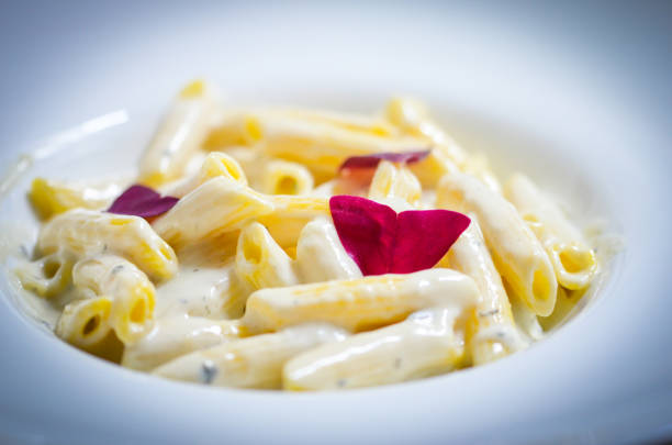 fresh italian pasta close up view