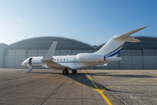 istock Business jet plane on the ground. 1168140418
