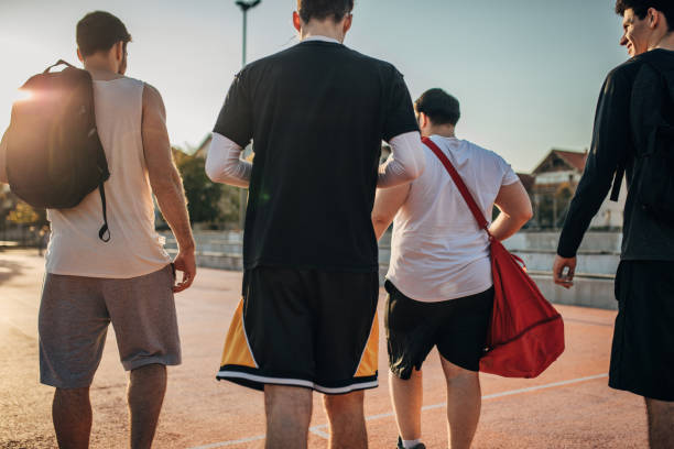 istock Men going to play streetball 1168140671