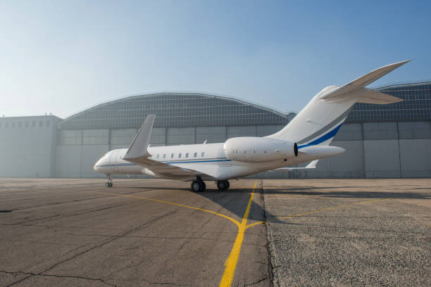 istock Business jet plane on the ground. 1168142400