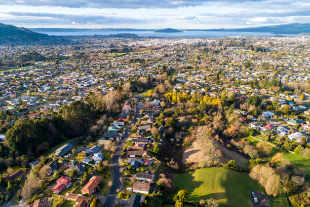 Rotorua Aerial View Rotorua Aerial View rotorua stock pictures, royalty-free photos & images