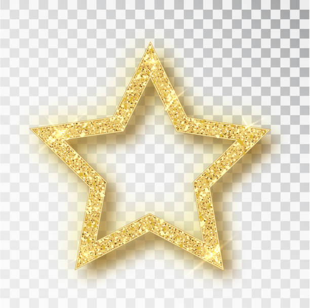 ilustrações de stock, clip art, desenhos animados e ícones de gold glitter vector star. golden sparkle luxury design element. vector particles. - copy space single object confetti nobody