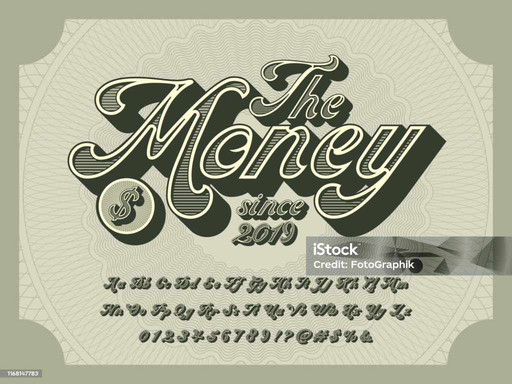Courrency Font Money Font Stock Illustration - Download Image Now - Currency ...
