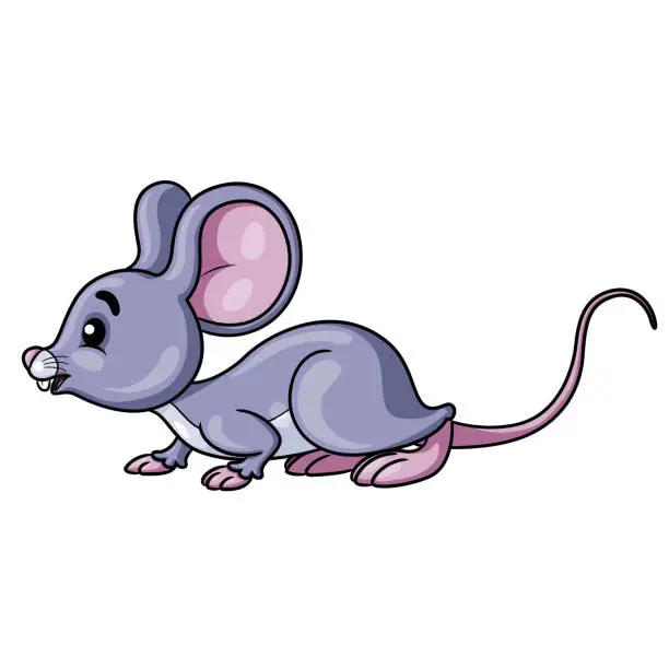 Vector illustration of Mouse Cute Cartoon