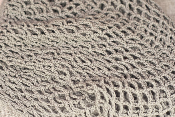 istock Texture of wicker products. Coarse wool thread closeup. 1168151320