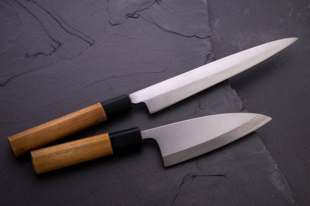Japanese knife stock photo