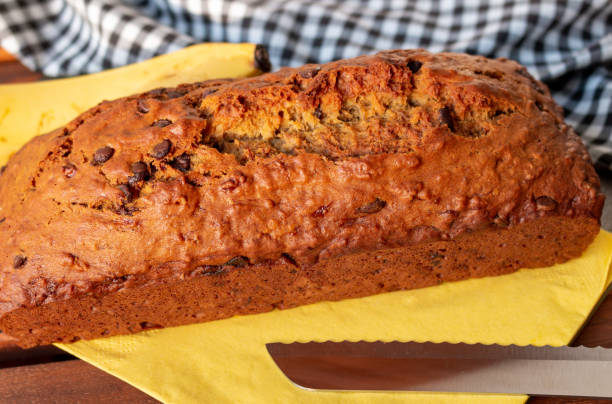 istock Banana bread with yellow and checked background 1168154758