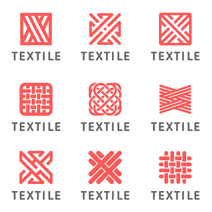 Set of vector icon design for shop knitting, textile