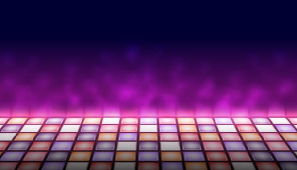 ilustrações de stock, clip art, desenhos animados e ícones de illuminated dance floor a background vector illustration - dancing floor