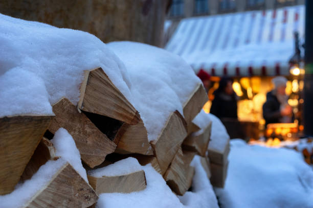 istock Firewood in the snow for Christmas in December 1168158461