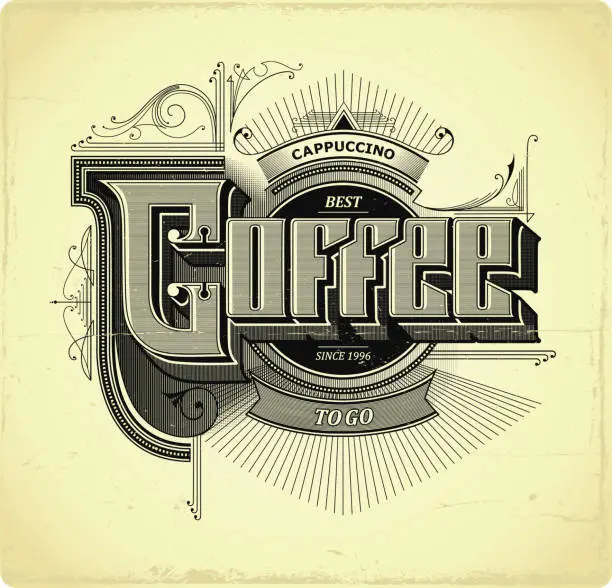 Vector illustration of Coffee to go lettering. Sign.