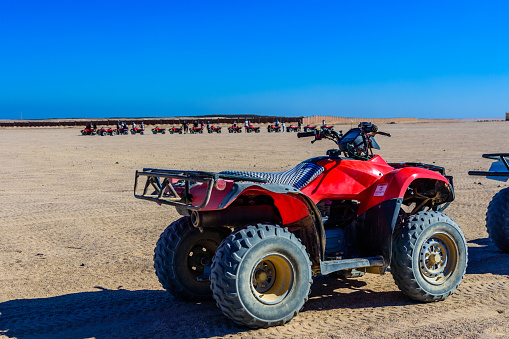 Quad bike in Arabian desert not far from Hurghada city, Egypt