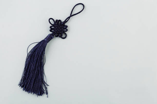 istock Chinese lucky knot on blue background, Copy space 1168171069