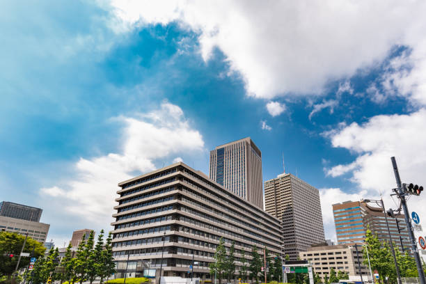 istock Blue sky and urban buildings 1168171131