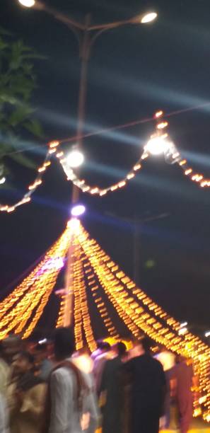 istock Outdoor lights and celebration.. background light texture 1168173131