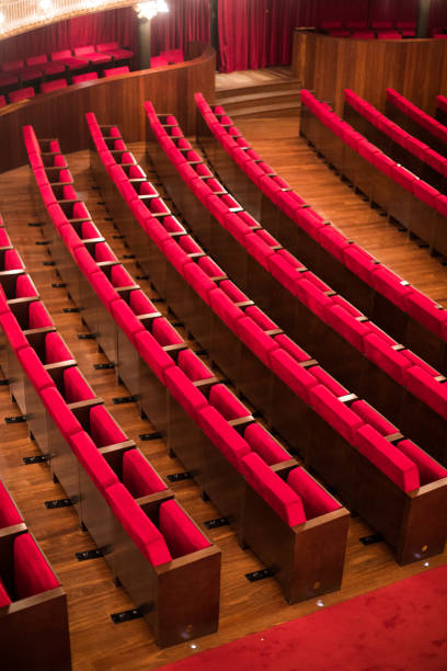 istock Empty wooden red in a conference room 1168176716