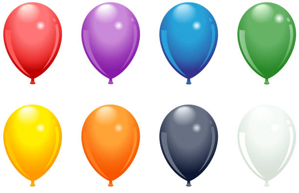 воздушный шар блестящий - balloon pink black anniversary stock illustrations