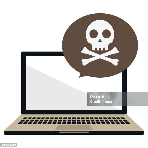 Computer Text Skull Illustrations Of Computer And Skull Mark Stock Illustration - Download ...